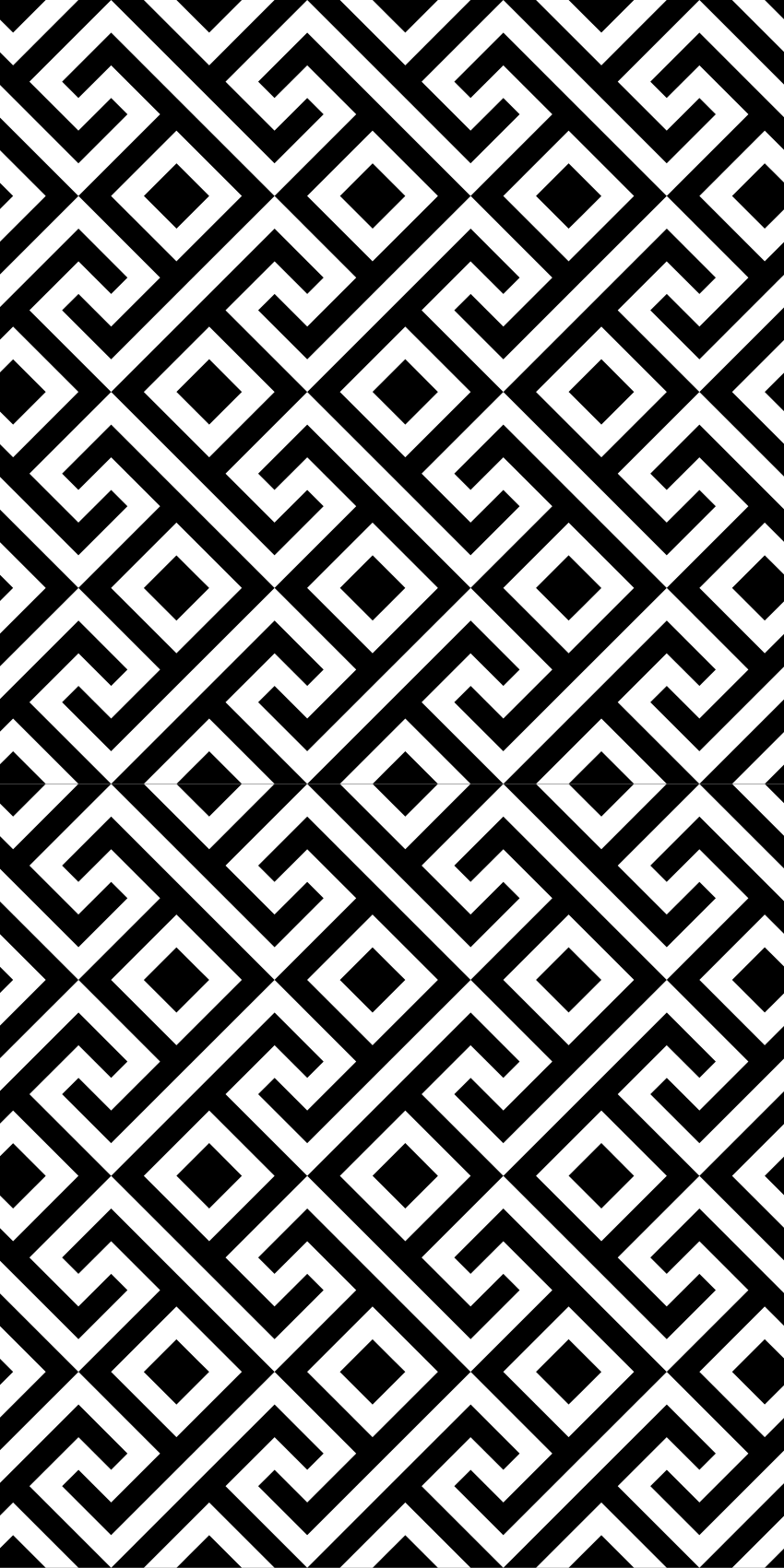 Scandinavian vinyl rug with black and white geometric design - TenStickers