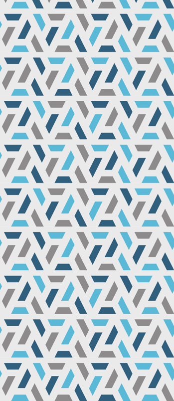 Scandinavian vinyl rug in blue and green geometric pattern - TenStickers