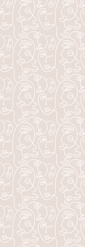 Scandinavian vinyl rug in pink and white pattern - TenStickers