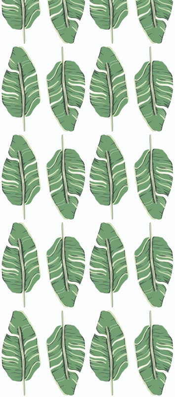 Scandinavian vinyl rug with nordic green leaf design - TenStickers