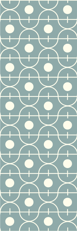 Scandinavian vinyl rug in blue japandi geometric design - TenStickers