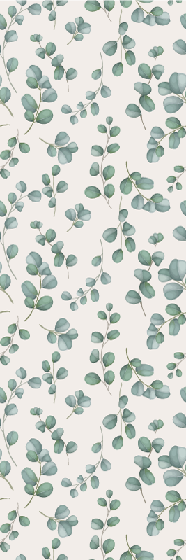 Nature vinyl rug with watercolor leaves on beige - TenStickers
