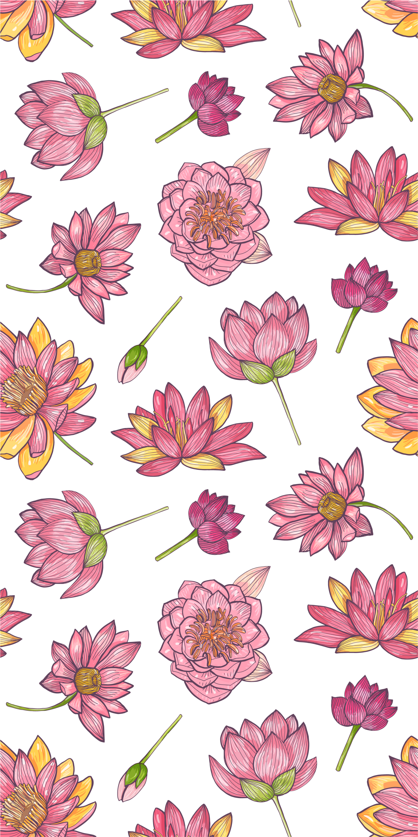 Nature vinyl rug pink lotus flowers - TenStickers