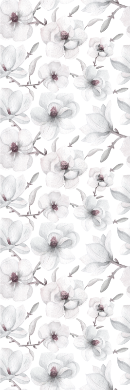 Nature vinyl rug elegant branch with magnolia flower - TenStickers