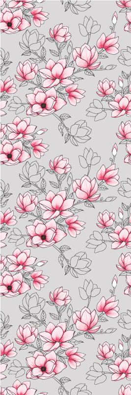 Nature vinyl rug with multiple magnolia flowers - TenStickers