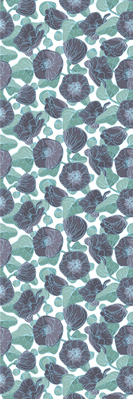 Nature vinyl rug mallow blossom design - TenStickers