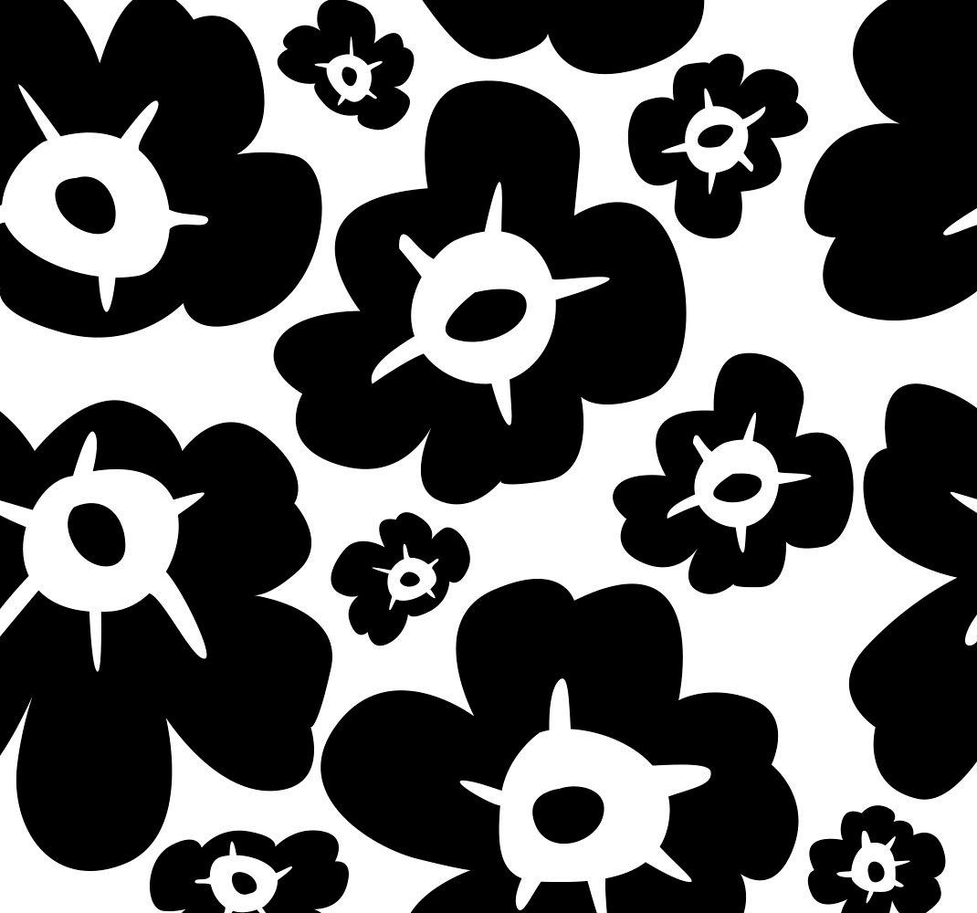 Nature vinyl rug black poppy - TenStickers