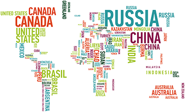 World map vinyl rug colorful countries on background - TenStickers