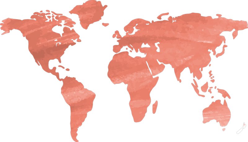 World map vinyl rug textured living coral - TenStickers