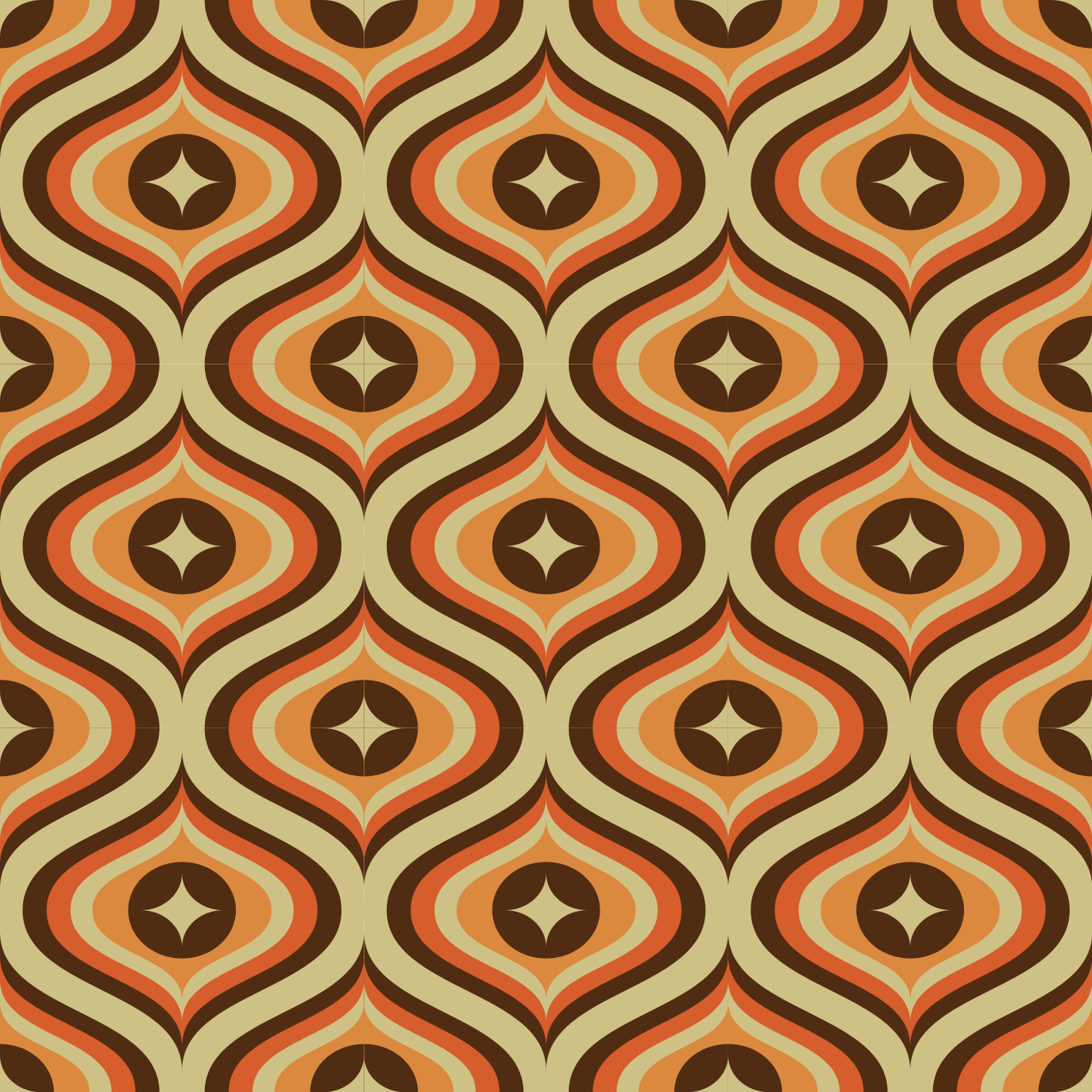 Vintage vinyl rug retro orange and brown design - TenStickers