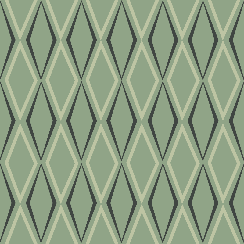 Vintage vinyl rug with 1930s green diamonds pattern - TenStickers