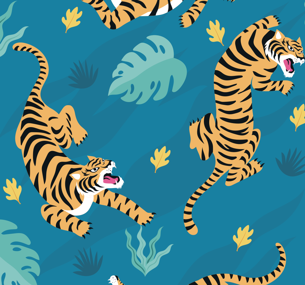 Animal vinyl rug with tiger design - TenStickers