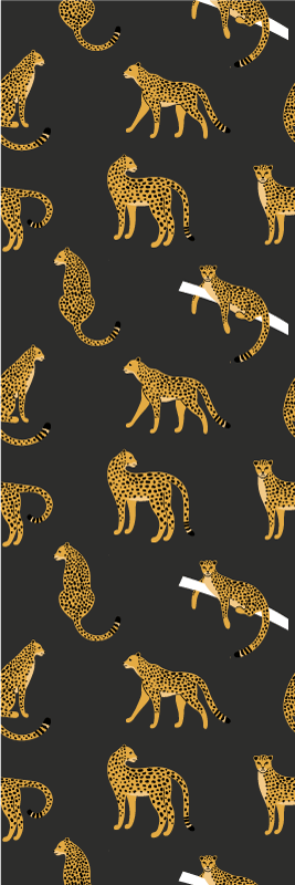 Animal vinyl rug leopards on dark background - TenStickers