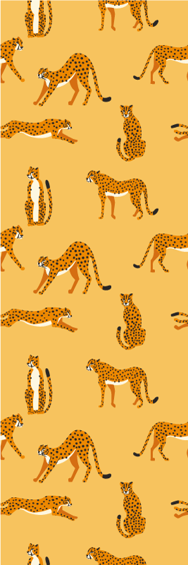 Animal vinyl rug with yellow leopard graphic pattern - TenStickers