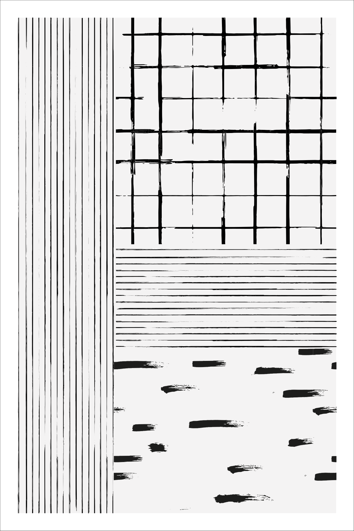 Modern vinyl rug with black lines - TenStickers