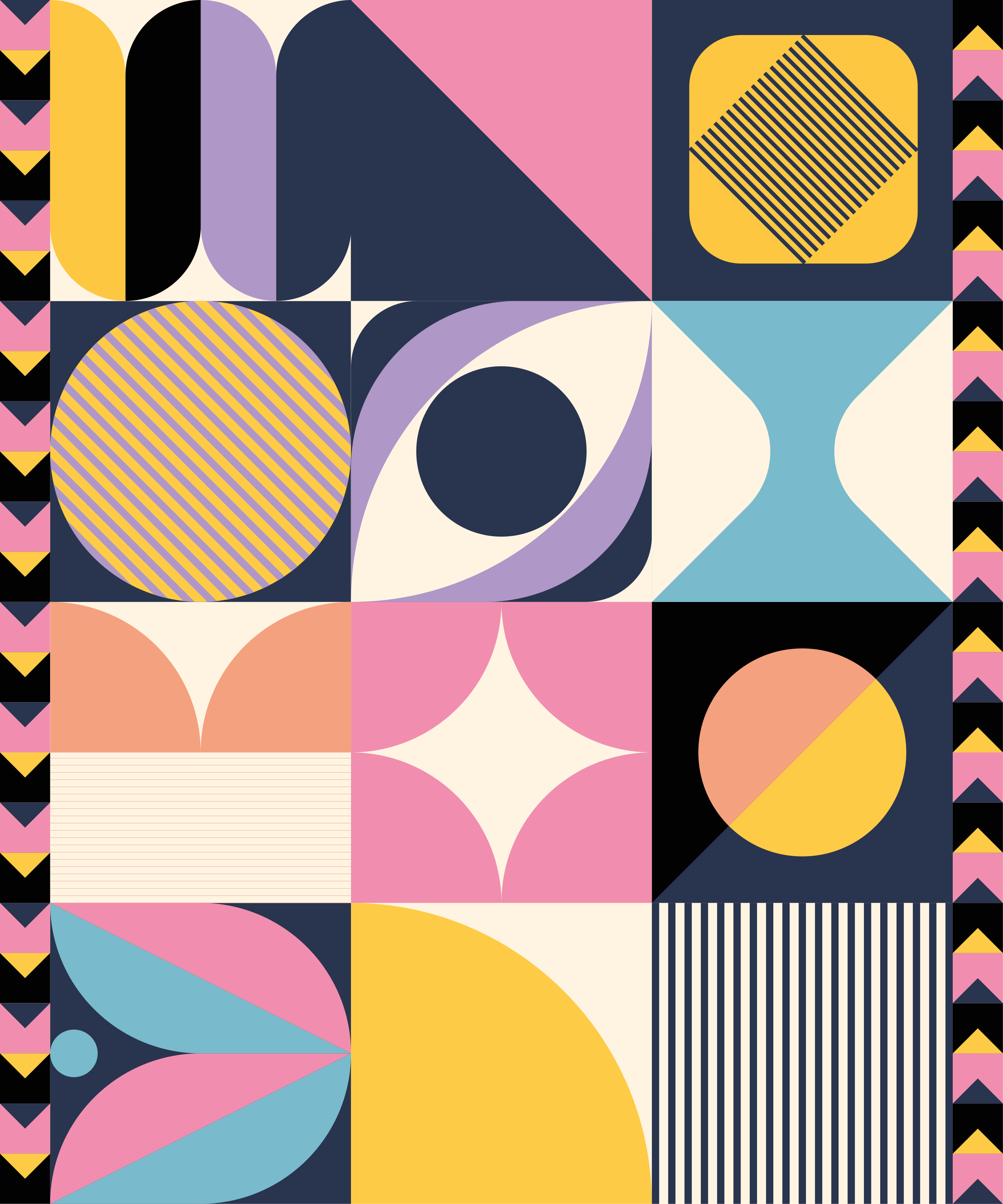 Modern vinyl rug with geometric figure art - TenStickers