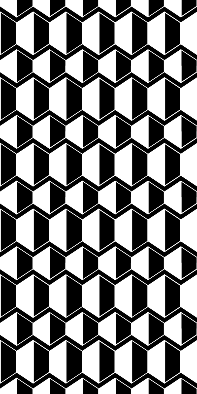 Textured vinyl rug in cosmopolitan black and white hexagons - TenStickers