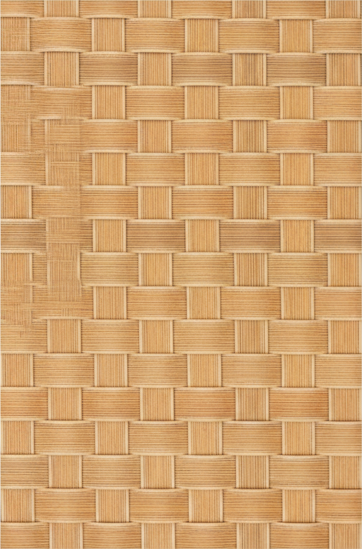 Textured vinyl rug with natural wicker grid design - TenStickers