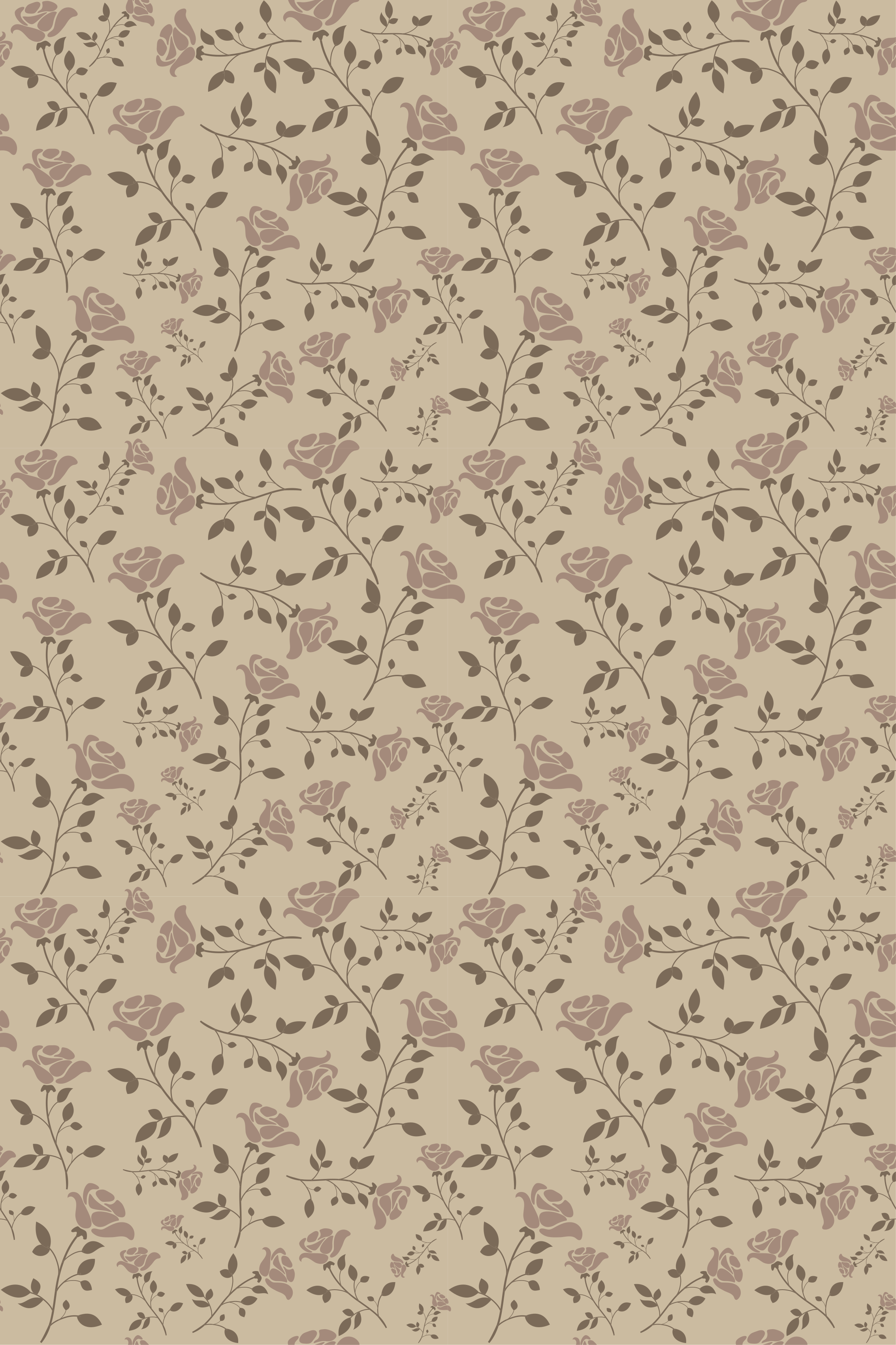 Vintage vinyl rug in brown vintage rose pattern - TenStickers