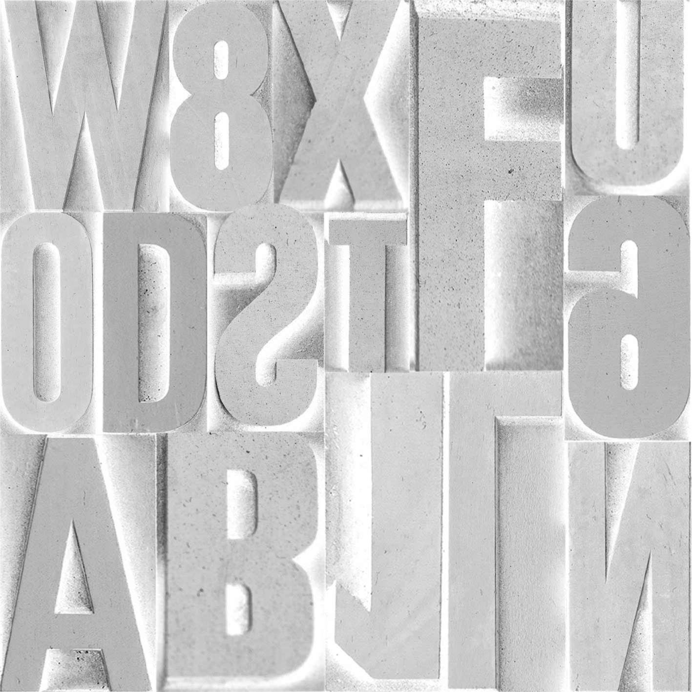Custom rug with 3d grey letters design - TenStickers