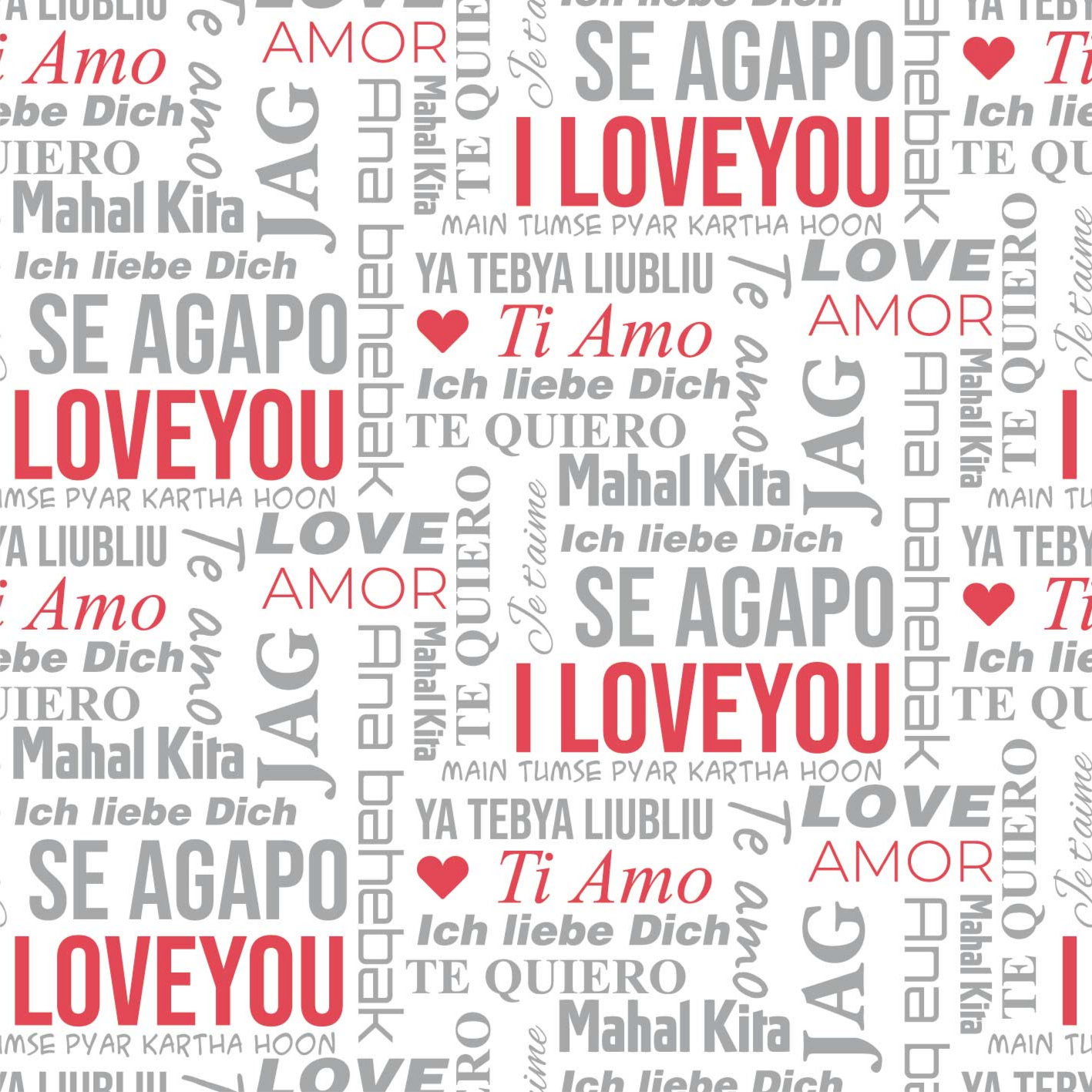 Custom rug je t'aime, te quiero, ich liebe dich - TenStickers
