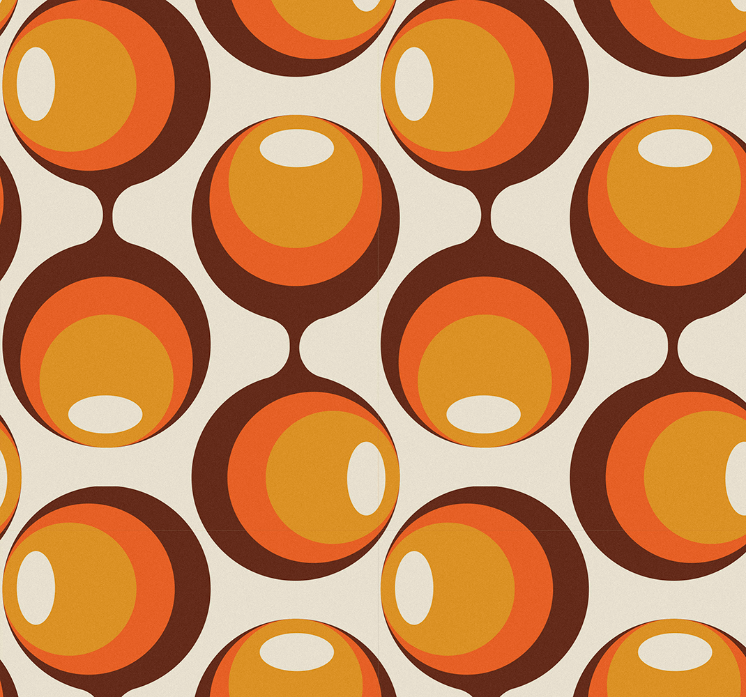 Vintage vinyl rug with 70's semi oblong shape design - TenStickers