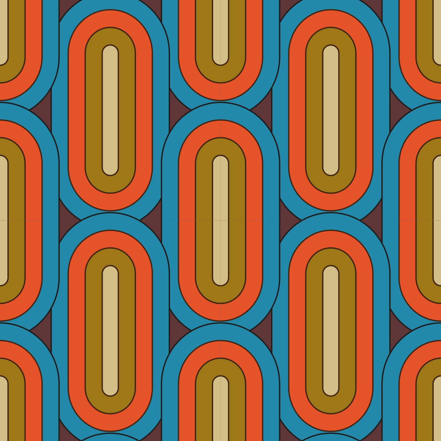 Vintage vinyl rug retro round blue design - TenStickers