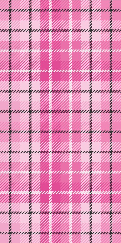 Vintage vinyl rug in pink and black tartan - TenStickers