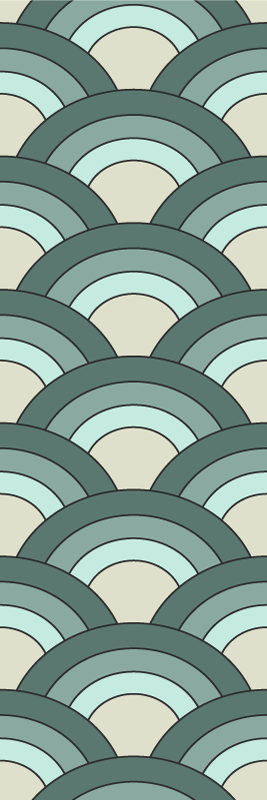Vintage vinyl rug with blue scaled pattern - TenStickers