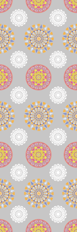 Vintage vinyl rug with colorful mandala circles - TenStickers
