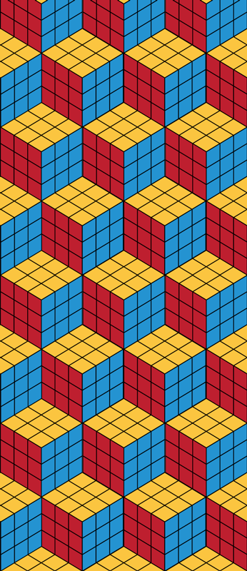 Vintage vinyl rug rubik's cube original design - TenStickers