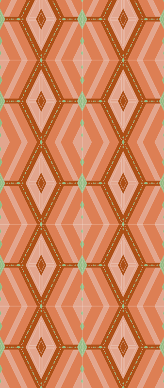 Vintage vinyl rug in 30s autumn geometric tints - TenStickers