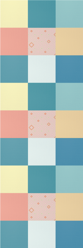 Vintage vinyl rug with colorful retro patchwork design - TenStickers