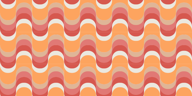 Vintage vinyl rug 70s retro waves - TenStickers