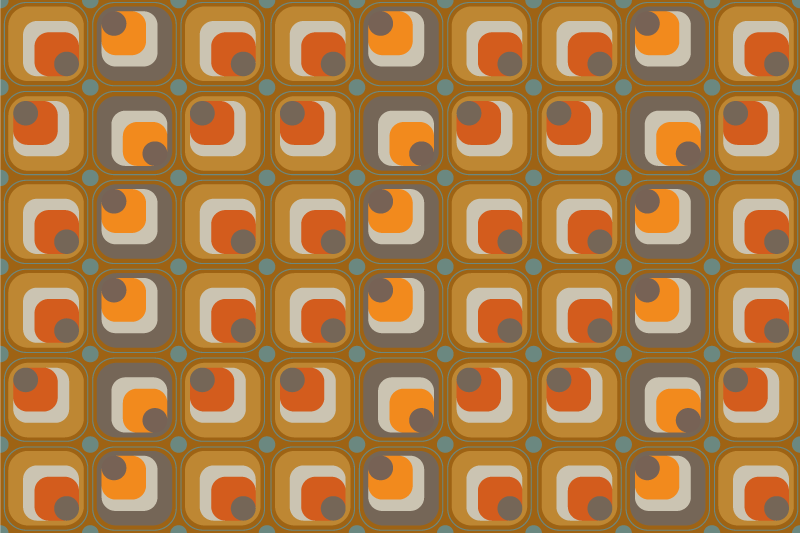 Vintage vinyl rug with 70s retro squares pattern - TenStickers
