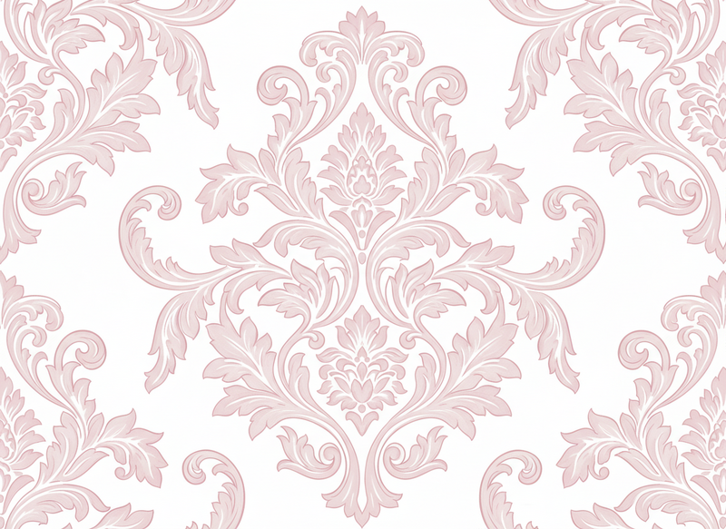 Vintage vinyl rug in blush damask paisley - TenStickers