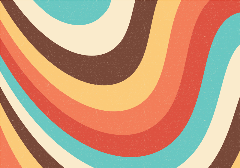 Vintage vinyl rug with hand-drawn groovy design - TenStickers
