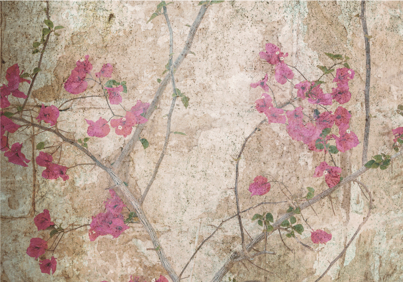Vintage vinyl rug with vintage style ivy design - TenStickers