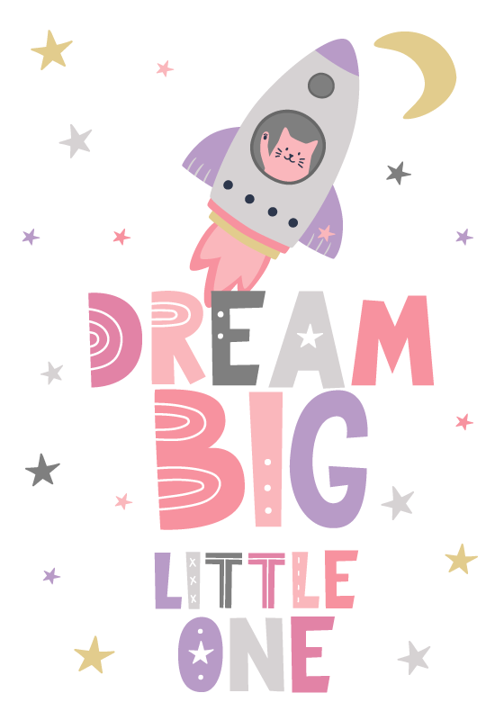 Custom rug dream big little one - TenStickers