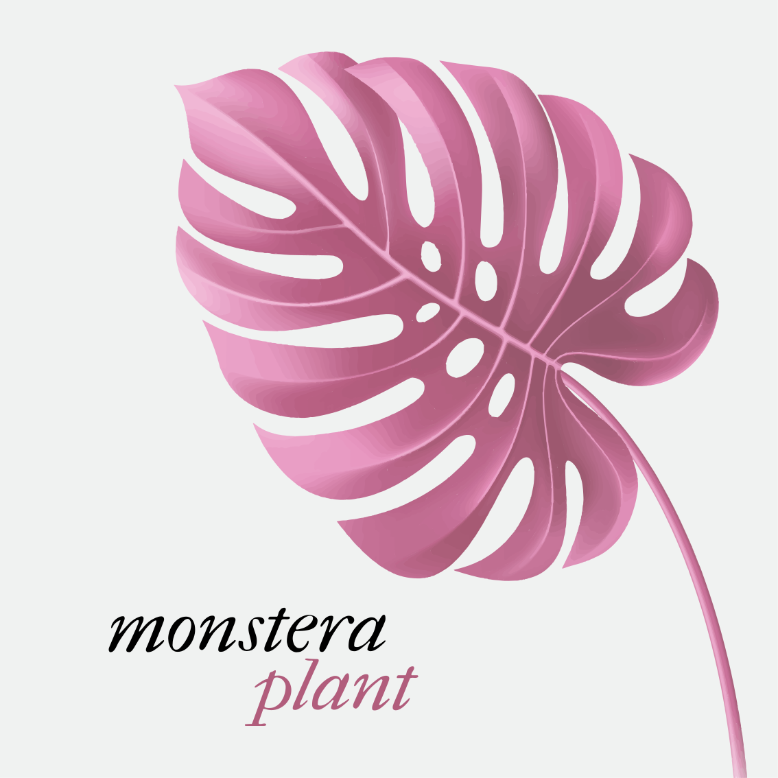 Custom rug in pink minimalist monstera style 5 - TenStickers