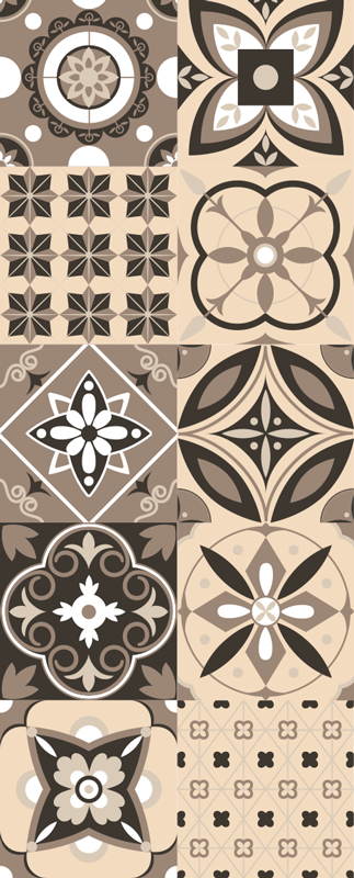 Textured vinyl rug in brown classic tiles - TenStickers