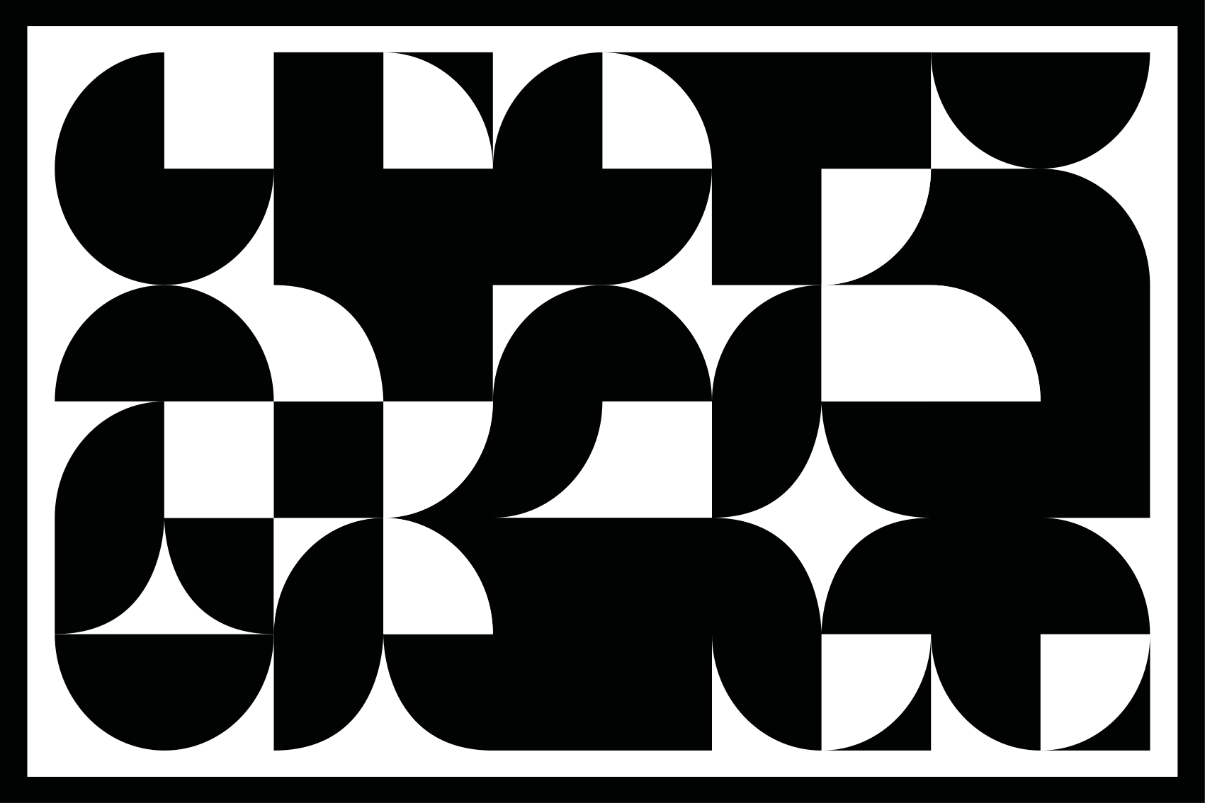 Geometric vinyl rug with black circle pattern - TenStickers