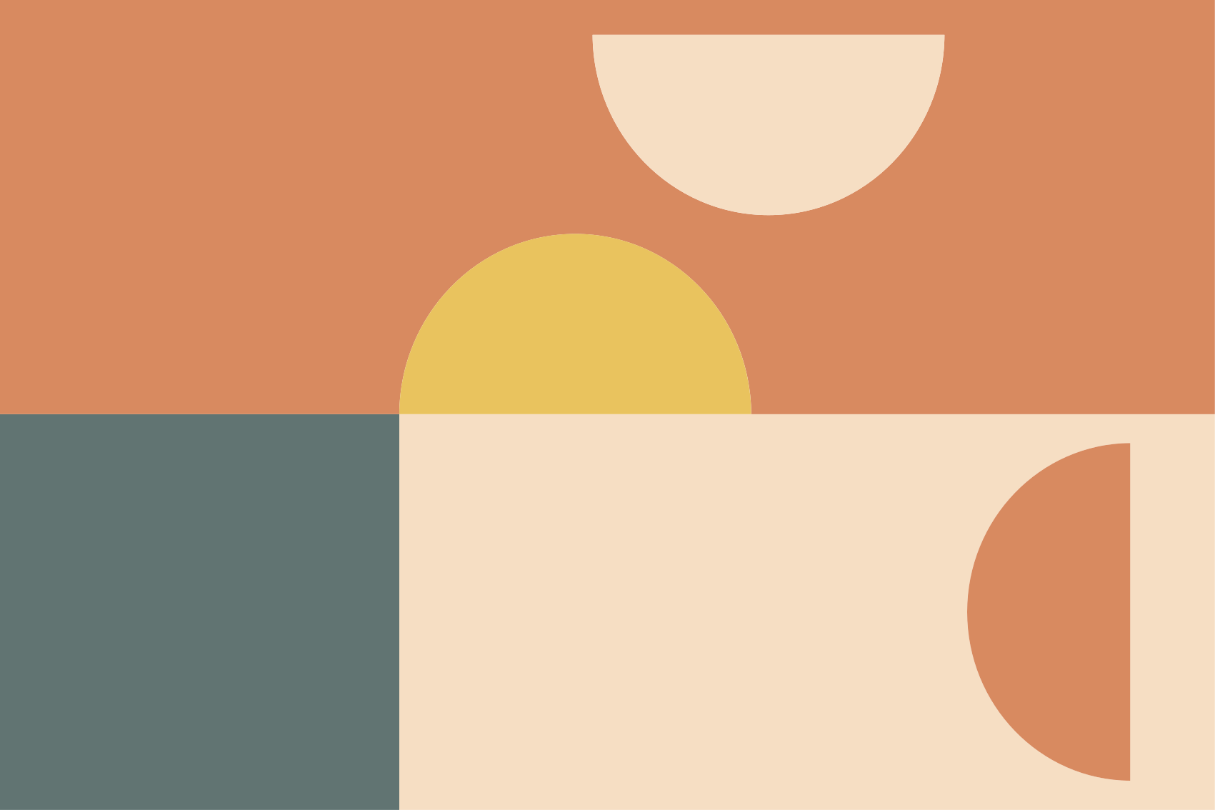 Geometric vinyl rug with semi-circles and rectangles - TenStickers