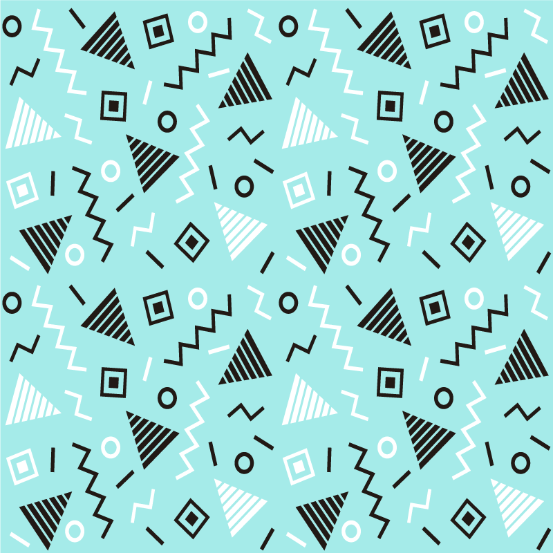 Geometric vinyl rug with 80s memphis design - TenStickers