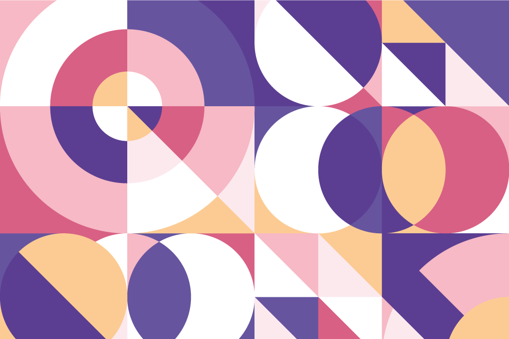 Geometric vinyl rug with abstract figure art - TenStickers