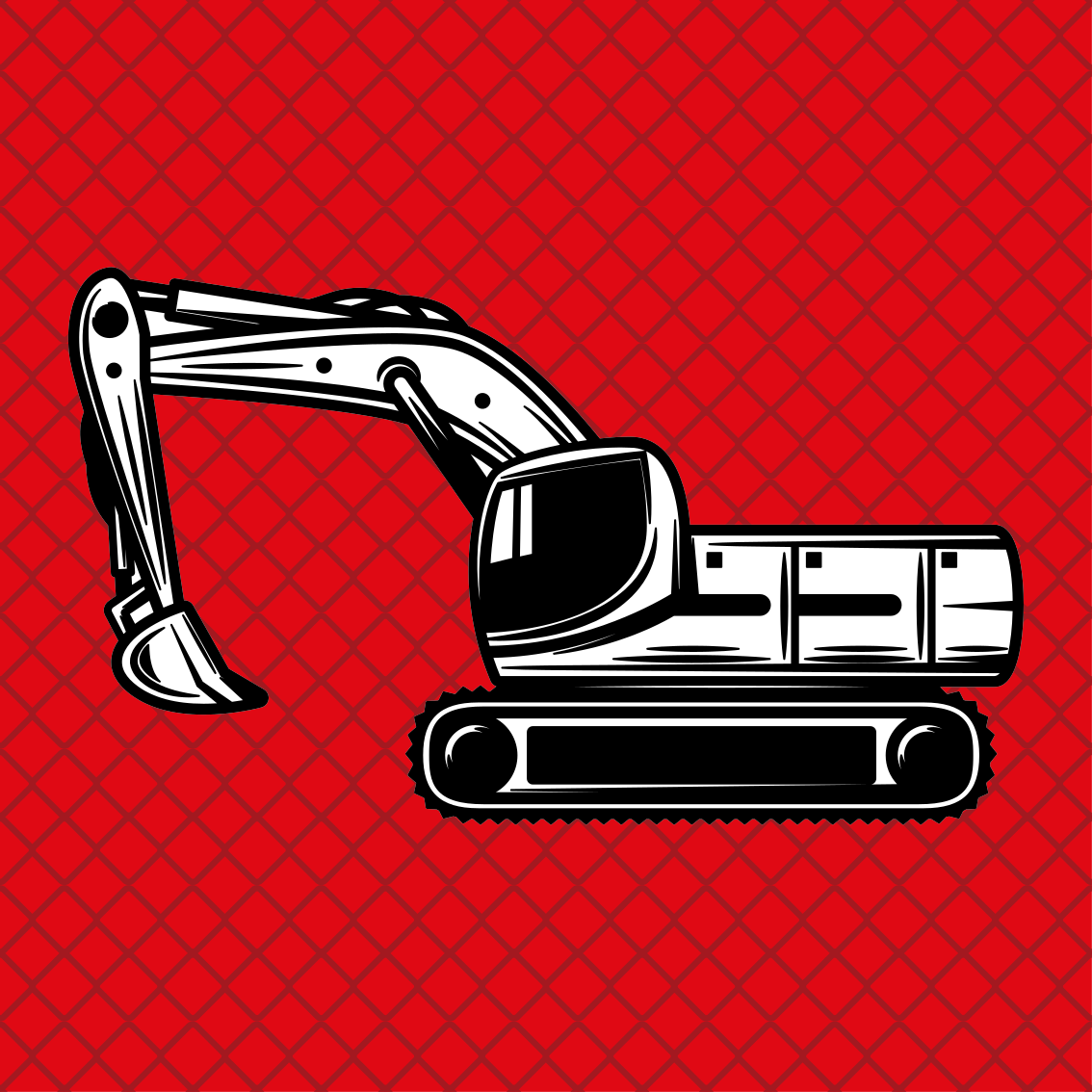 Kids vinyl rug in solid color big excavator - TenStickers