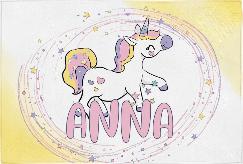 Kids vinyl rug with magical unicorn design - TenStickers