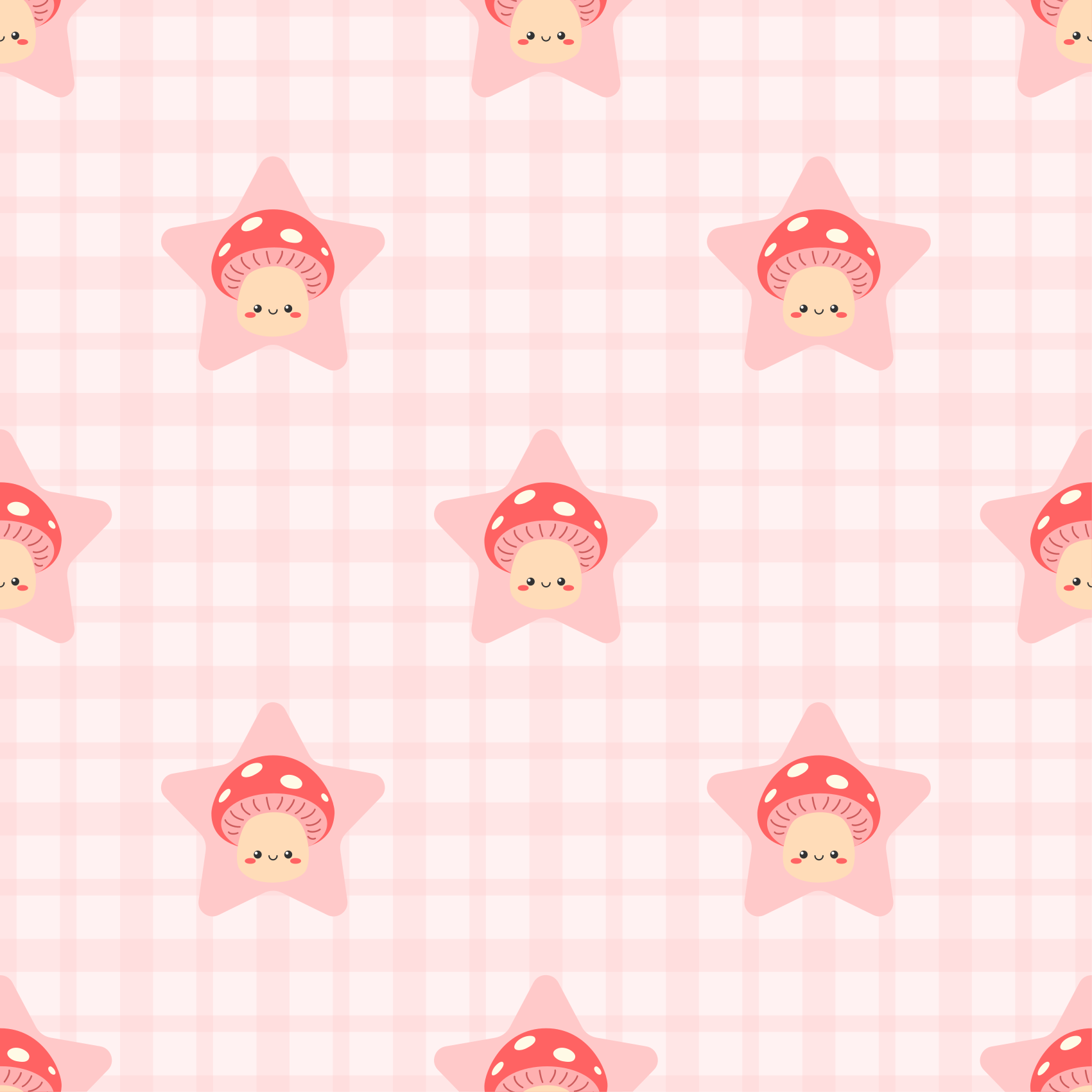 Kids vinyl rug cute pink mushroom design - TenStickers