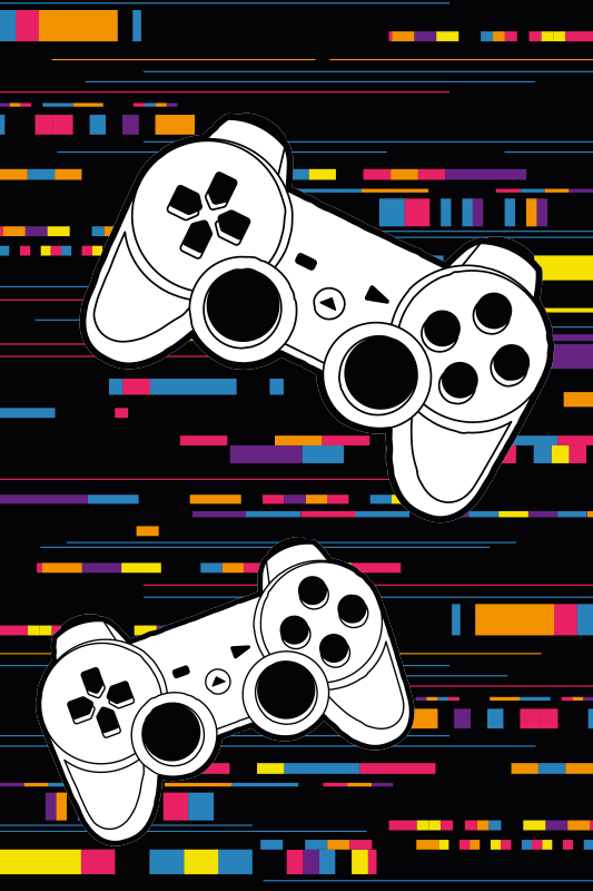 Game vinyl rug multicolor remote controller - TenStickers