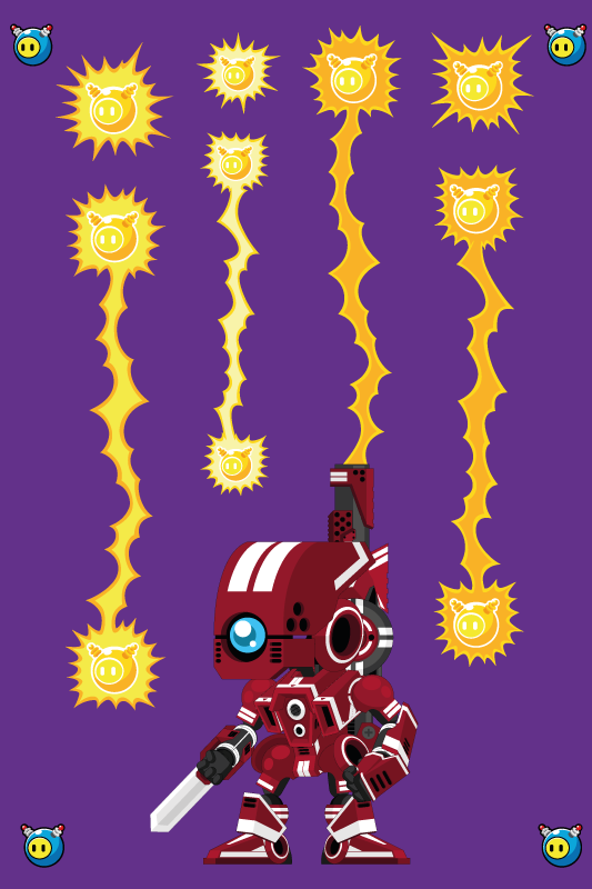 Game vinyl rug robot shooting upwards - TenStickers